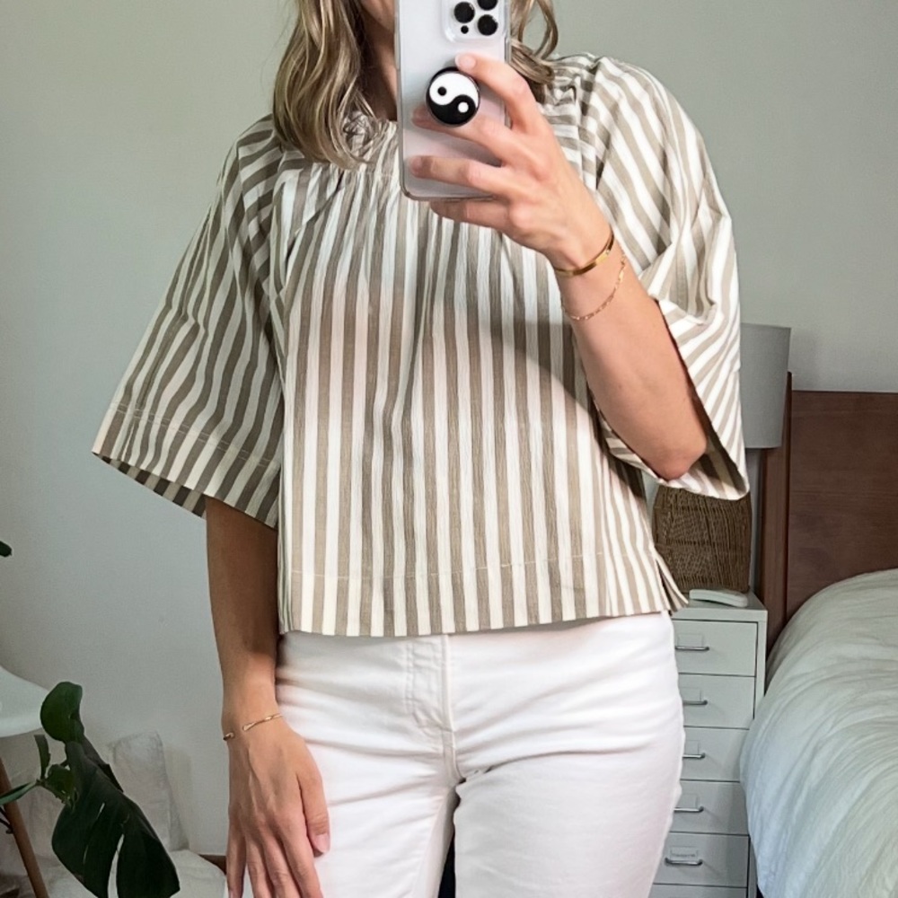 Everlane Striped Seersucker Top